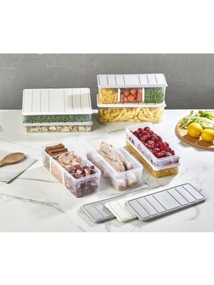 Selka Home 2 Adet 2 Lt. Nora Bölmeli Organizer Buzdolabı Buzluk Düzenleyici Saklama Kabı