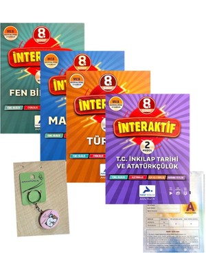 Paraf Yayınları 8.sınıf Interaktif Serisi 4'lü Set-Yeni-(Okyanus Deneme+Açacaklı Anahtarlık)