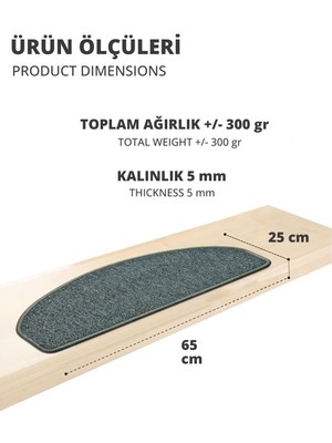 Stepmat Bukle Halıdan Ekonomik Basamak ve Merdiven Paspası 16'lı