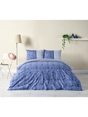 Doqu Home Ranforce Nevresim Takımı Palmera Çift Kişilik - Lacivert