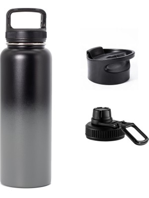 Paslanmaz Çelik Termos - 3 Adet Farklı Kullanımlara Uygun Kapak Hediyelidir - 1200 ml