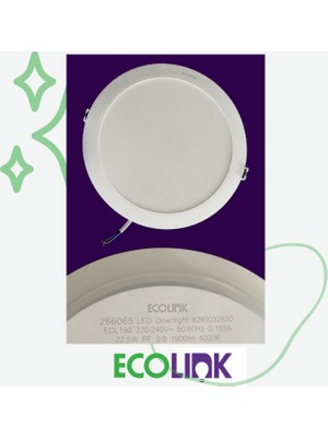 Philips Ecolink EDL190 Downlight 22W LED Panel 4000K