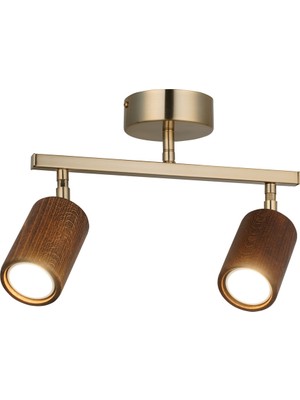 Lucea Legno Ahşap Altın Eskitme Plafonyer Avize 2XGU10