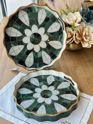 Rossev Jasmine 2'li Ahşap Tepsi