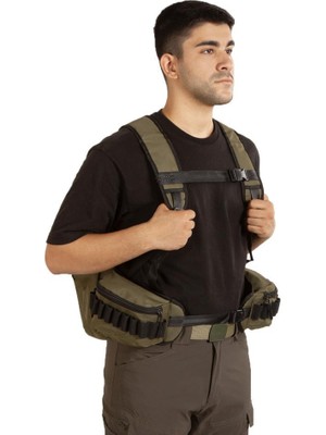 Hunthink Vestpack Haki Çantalı Avcı Yeleği Ayarlanabilir Beden