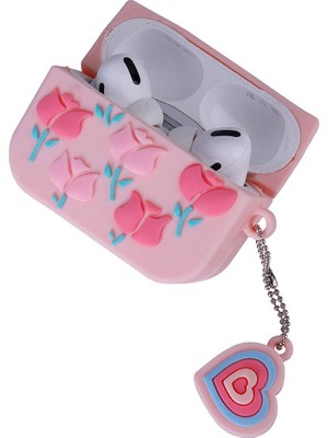 ZORE Apple Air Pods Pro 2  Tpu Kabartma Figürlü Ipli Airbag 37 Silikon Kılıf