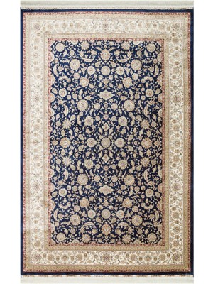 Eko Halı Isfahan Isf 03 Navy Cream Klasik Desenli Yüksek Kalite Sık Dokuma Makine Halısı