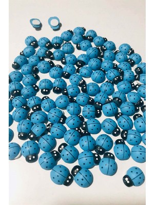 Vizyon 50 Adet Parti Uğur Böceği Ahşap Sticker, 1,9cm x 1,4cm