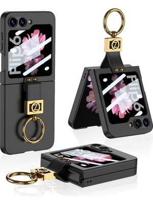 ZORE Galaxy Z Flip 6 Kılıf Zore Z Harfli Yüzüklü Kıpta Kapak