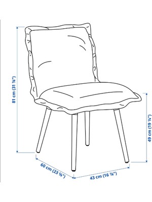 Ikea Klınten Döşemeli Sandalye Soluk Mavi