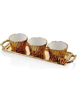 Lamedore Unformed Gold Tepsili Çerezlik Seti 43X13,5X9 cm 1BXS-107AG