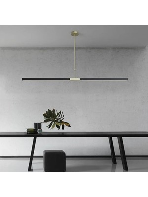 Zr Aydınlatma 120CM Siyah-Gold 3000K Linear LED Lamba,sarkıt Avize,modern Aydınlatma,dekoratif Işık