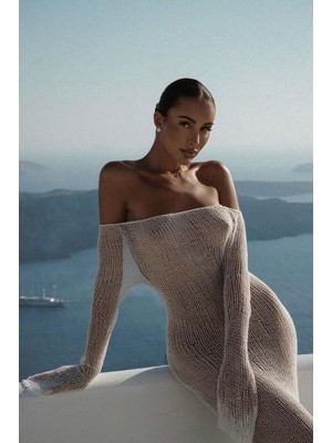 BMD Alena Örme Uzun Plaj Elbisesi