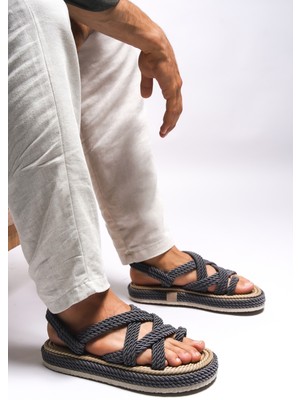 Riccon Erkek Sandalet Füme - Gri Renkli Heilrith Modeli Rahat Kullanım İçin Tasarlandı 0012102