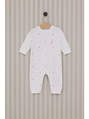 U.S. Polo Assn. Kız Bebek Tulum USB2105 Krem