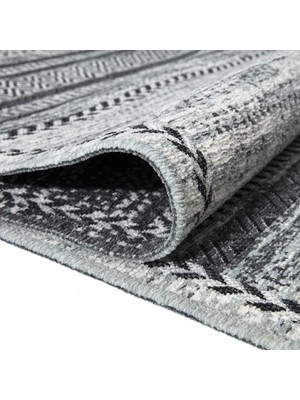 Palermo 6810a Gri Çift Taraflı Yıkanabilir Dokuma Kolay Temizlenir Halı Kilim