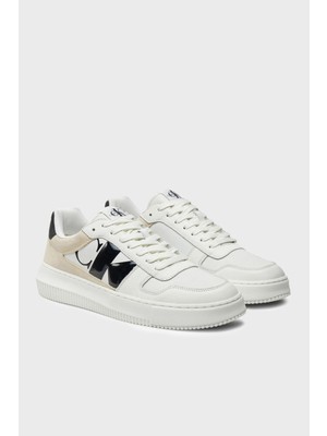 Calvin Klein Deri Logolu Sneaker Ayakkabı Ym0Ym0099601W Erkek Ayakkabı Ym0Ym00996 01W