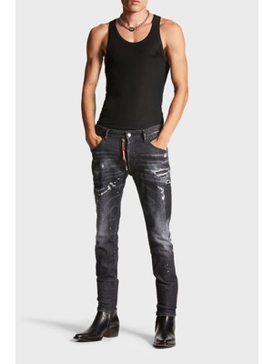 Dsquared2 Logolu Streç Pamuklu Slim Fit Jeans Erkek Kot Pantolon S74LB1451 S30357 900