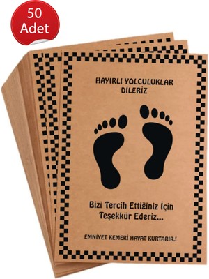 Car And More Kraft Araç Araba Oto Paspas Kağıdı Baskılı 50 Adet 35X50 cm