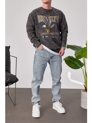 Nomarc Brooklyn Yıkamalı Füme Sweatshirt