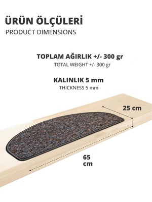 Stepmat Bukle Halıdan Ekonomik Basamak ve Merdiven Paspası 16'lı