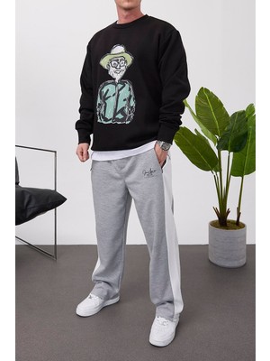 Nomarc Uncle Baskılı Siyah Sweatshirt