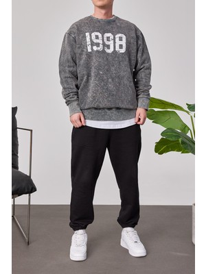 Nomarc 1998 Baskılı Füme Yıkamalı Sweatshirt