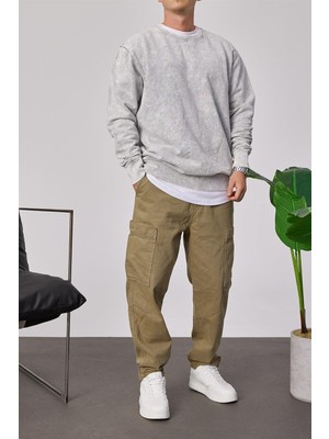 Nomarc Yıkamalı Basic Gri Sweatshirt