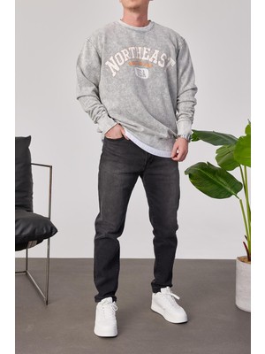 Nomarc Northeast Yıkamalı Gri Sweatshirt
