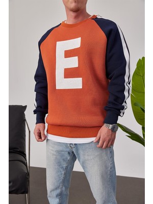 Nomarc E Harf Baskılı Kiremit Sweatshirt