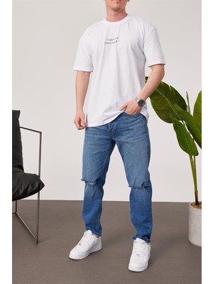 Nomarc Arka Papağan Detaylı Beyaz Tshirt