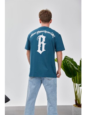 Nomarc B Harf Petrol Mavisi Tshirt