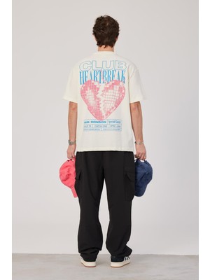 Nomarc Kalp Baskılı Ekru Tshirt