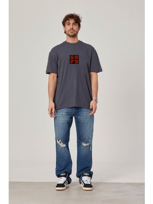 Nomarc 6879 Baskılı Antrasit Tshirt