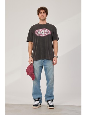Nomarc 545 Baskılı Yıkamalı Füme Tshirt