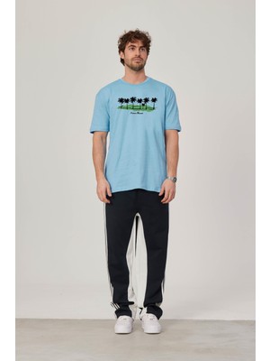 Nomarc Hawaii Baskılı Mavi Tshirt