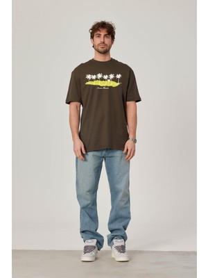 Nomarc Hawaii Baskılı Haki Tshirt