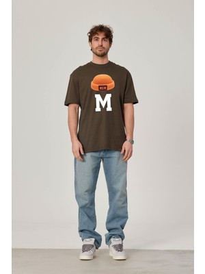 Nomarc M Harf Baskılı Haki Tshirt