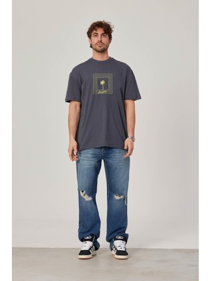 Nomarc Creative Yazılı Antrasit Tshirt