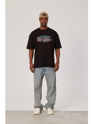 Nomarc Harvestbro Renkli Yazılı Siyah Tshirt