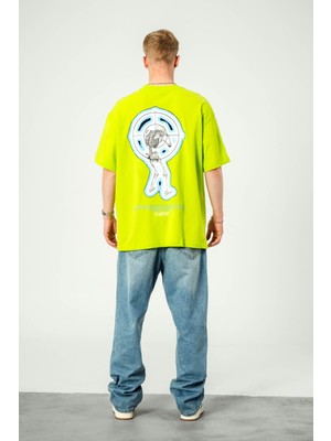 Nomarc Iskelet Hedef Baskılı Neon Yeşil Tshirt