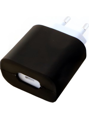 Spelt Apple iPhone 18W 20W Şarj Aleti Başlığı Adaptörü Koruma Koruyucu Kılıf Minimalist Sade Siyah