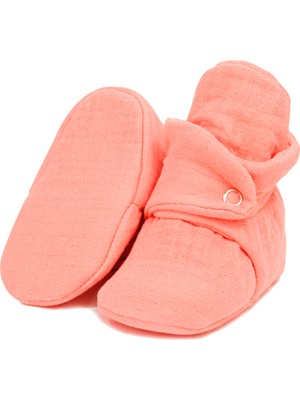 Ella Bonna Müslin Bebek Patiği, Organik Pamuk, Yenidoğan Pandufu, Mercan