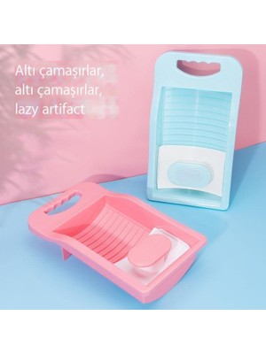 Juanli Washboard Ev El-Yıkanabilir Mini Tembel Yatakhane Çorapları Kaymaz Kalınlaşmış Çamaşır Tahtası (Yurt Dışından)