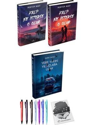 Kalp Ne Isterse O Olur 2li Set Ciltli Meryem Nart ve Yere Yakın Yıldızlara Uzak Ciltli Emine Tavuz