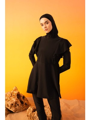 DeFacto Regular Fit 4'lü Basic Düz Burkini Tesettür Mayo Takım B5228AX24SM