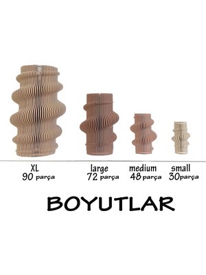 Z Tasarım Kırmızı Parabolik Tasarım Ahşap Vazo | Parametrik Sanat,  Ev Dekorasyonu Small