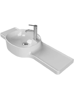 Turkuaz Harmony Etajerli Lavabo 100X37,5X26,4 cm (Soldan Hazneli)