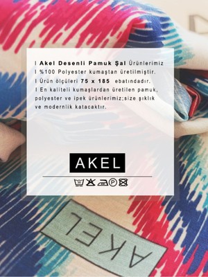 Akel Desenli Pamuk Şal Piramit Desen Ebat 75 X185