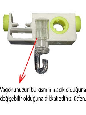 Perdemix Akıllı Dikey Perde Pimi J Tip 10' Lu Paket Değiştirelebilir Vagon Uyumlu